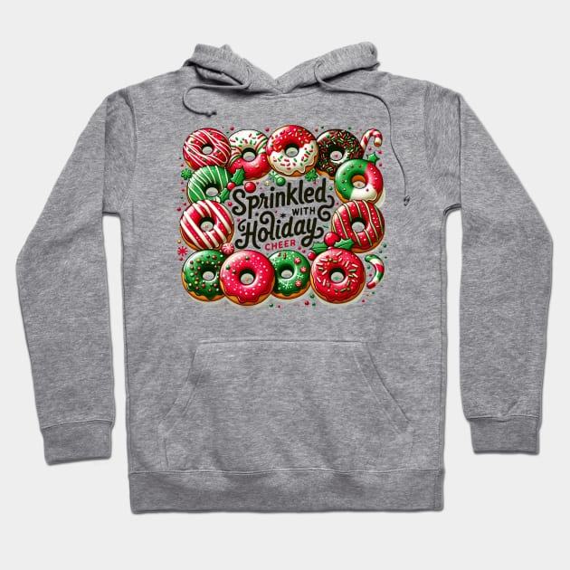 Sprinkled Holiday Cheer Christmas Donuts Baking Hoodie by TheCloakedOak